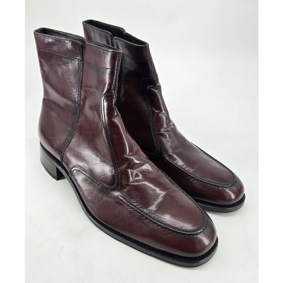 Florsheim Essex Moc Toe Zipper Boot Black Cherry Leather Sz 11.5 D NEW main image 12